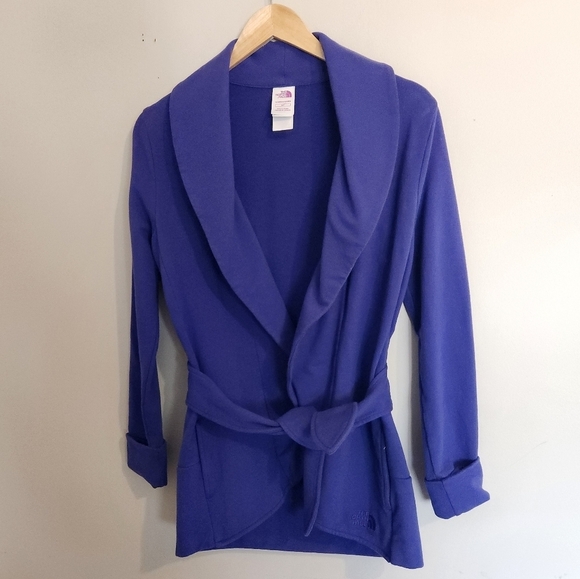 North Face Tadasana‎ Jersey Yoga Faux Wrap Cardigan - Purple Small - Picture 2 of 12